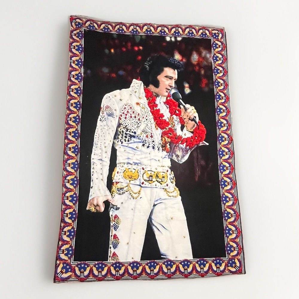 Vintage Elvis Presley Aloha Hawaii Tapestry Wall Hanging 54"x35" 1970's EUC